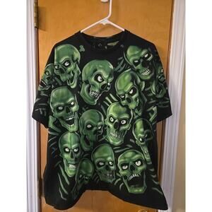 Liquid Blue Skull Pile T-Shirt XL Black Green Travis Scott 2017